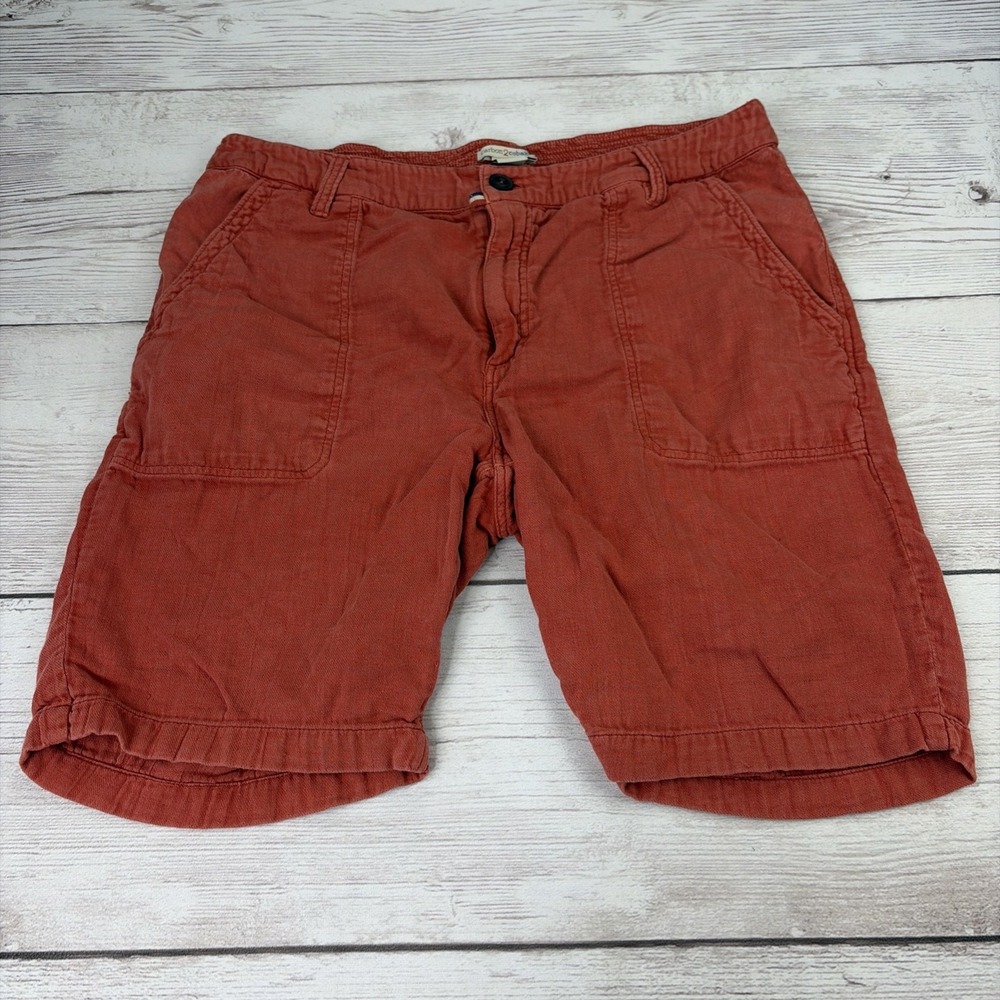 Carbon 2 Cobalt Men's 34 Rust Orange 100% Cotton Chino Shorts Soft 100% Cotton